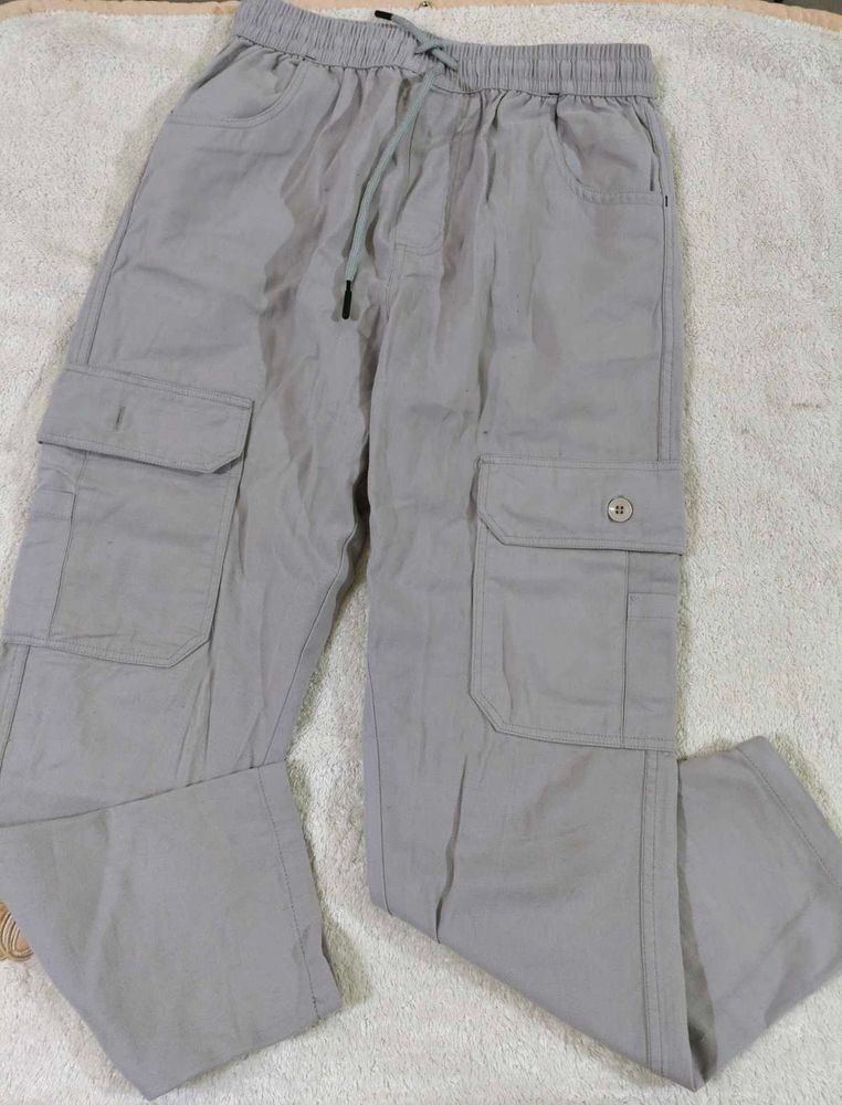 Women's Grey Cargo Pants