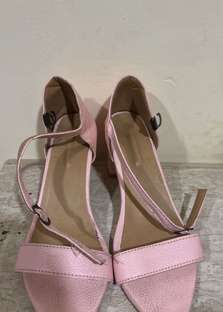 Chic Pink Block Heels