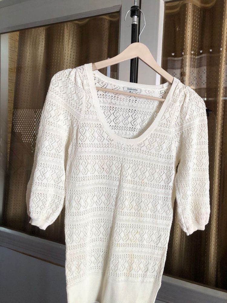 Cream Textured Knit Top☁️🎗️