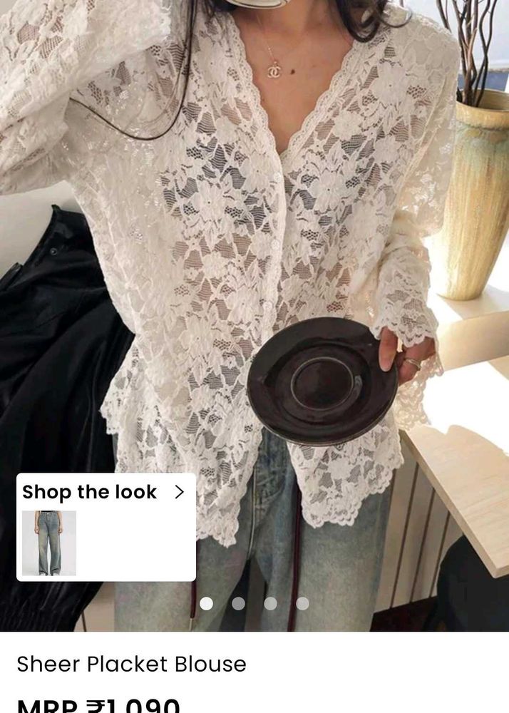 White Lace Sheer Blouse