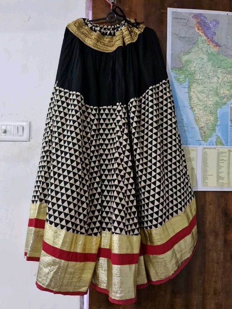 Golden border Black lehnga