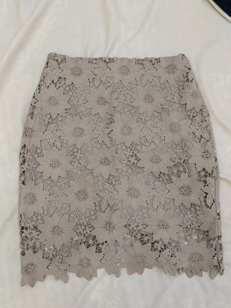 Floral Lace Mini Skirt