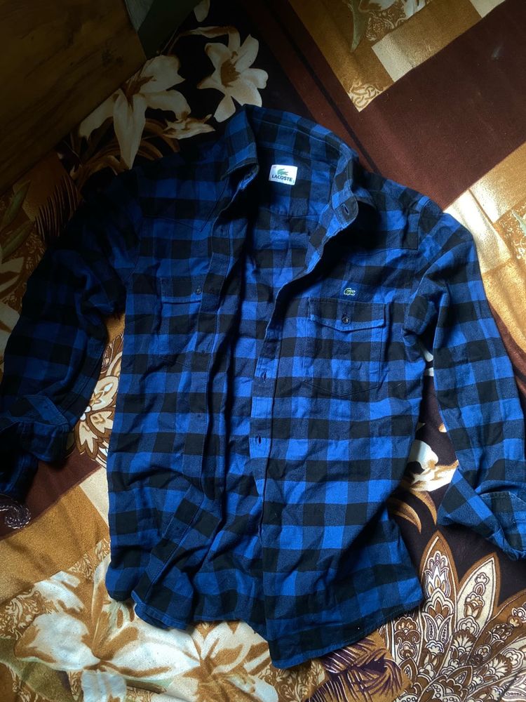 Lacoste Blue &amp; Black Checkered Shirt