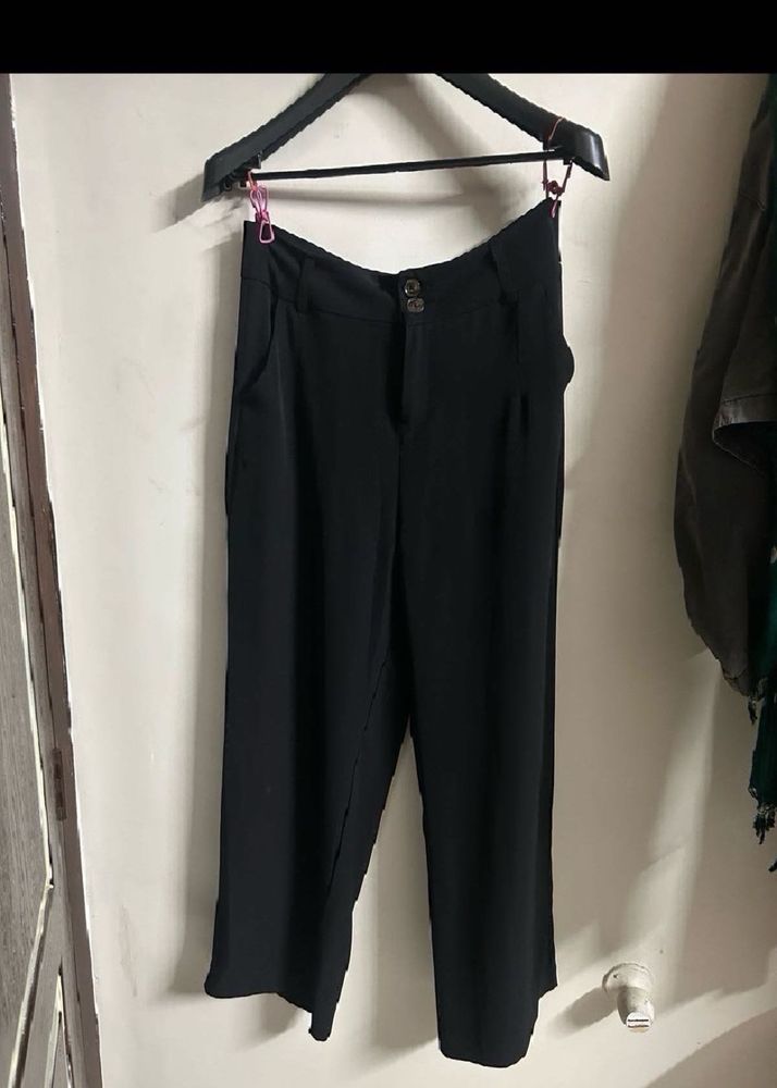 Classic Black Wide-Leg Pants