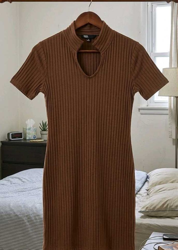 Brown bodycon dress