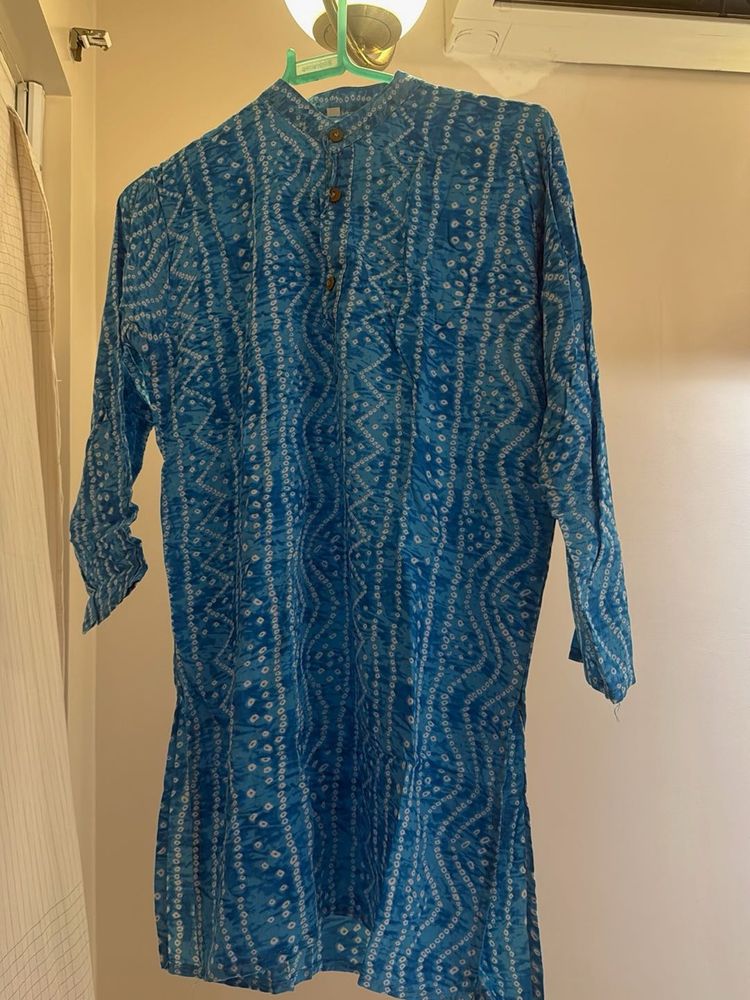 Blue Bandhani Print Kurta