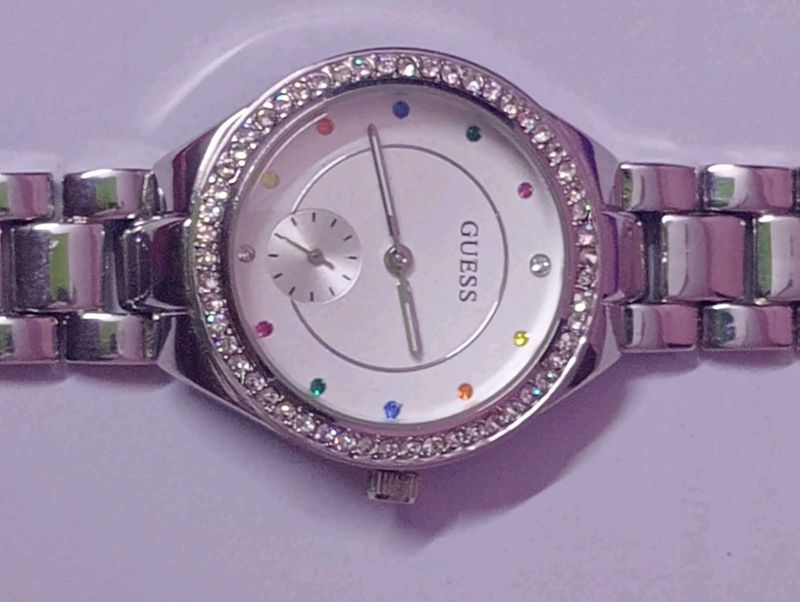 Guess Silver Rhinestone Watch