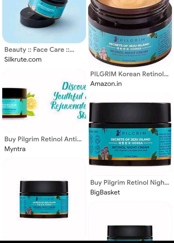 Pilgrim Retinol Night Cream Jar