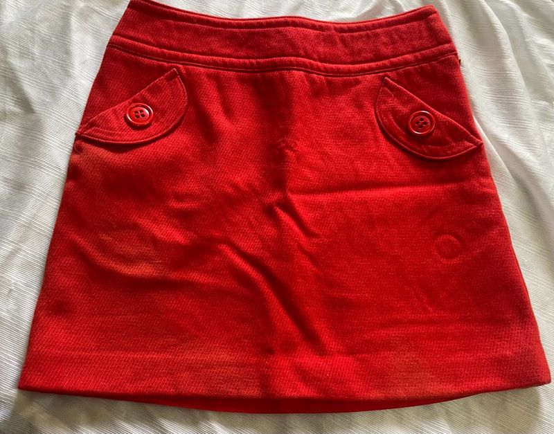 Retro Orange Mini Skirt