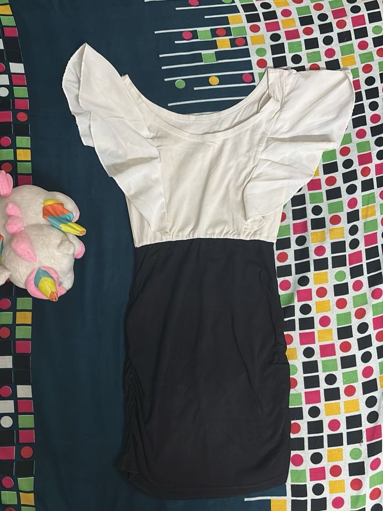 Cute Two-Tone Mini Dress