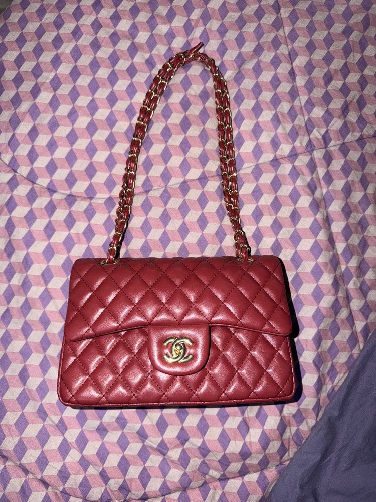 Quilted Shoulder Bag with Chain Strap