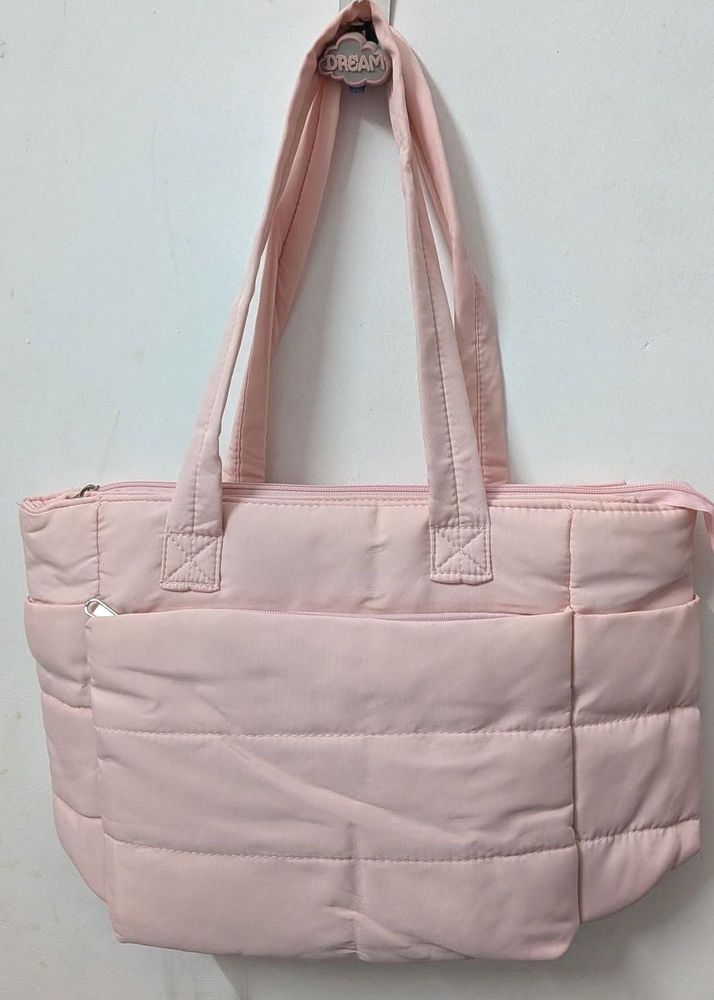 Pink Puffer Tote Bag