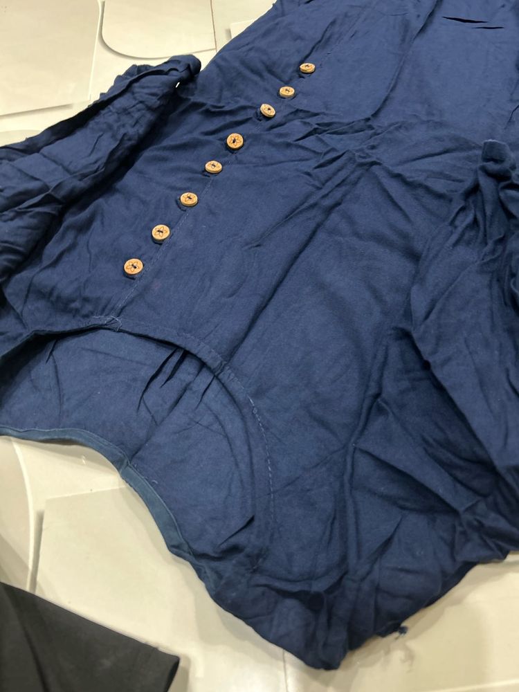 Blue Button Down Kurta for women