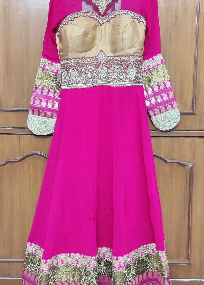 Pure Georgette Brocade Zariwork Anarkali Suit