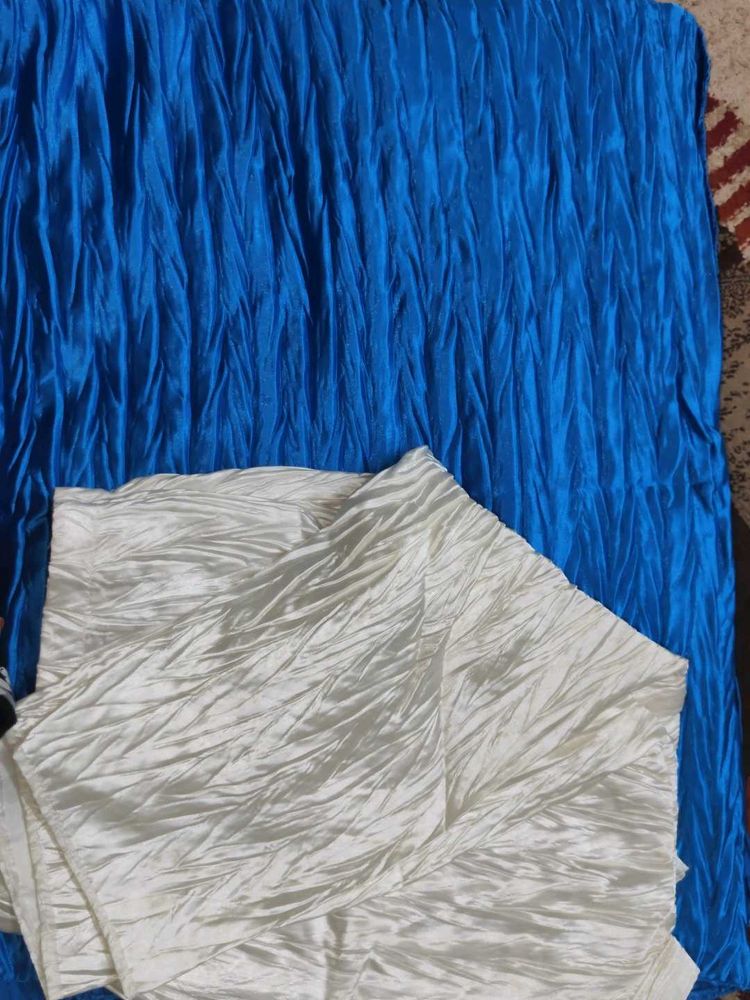 Blue &amp; White Crinkle Fabric