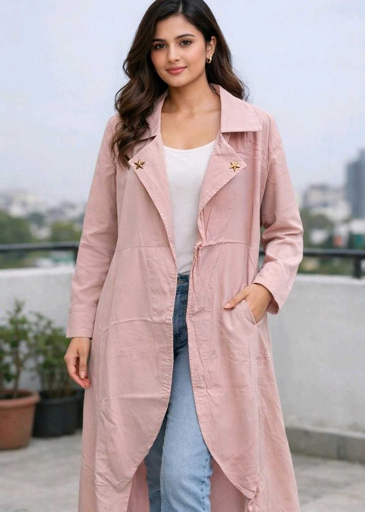 Elegant Pink Long Coat Style Kurta