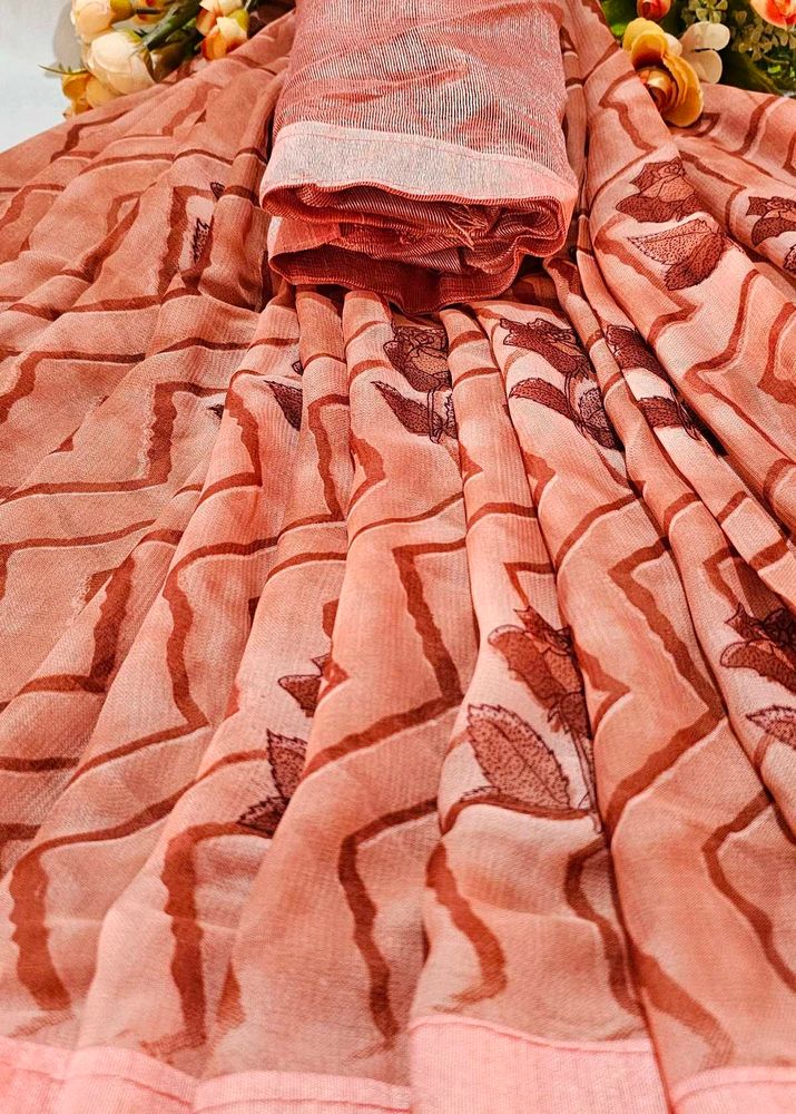 Elegant Floral Print Saree