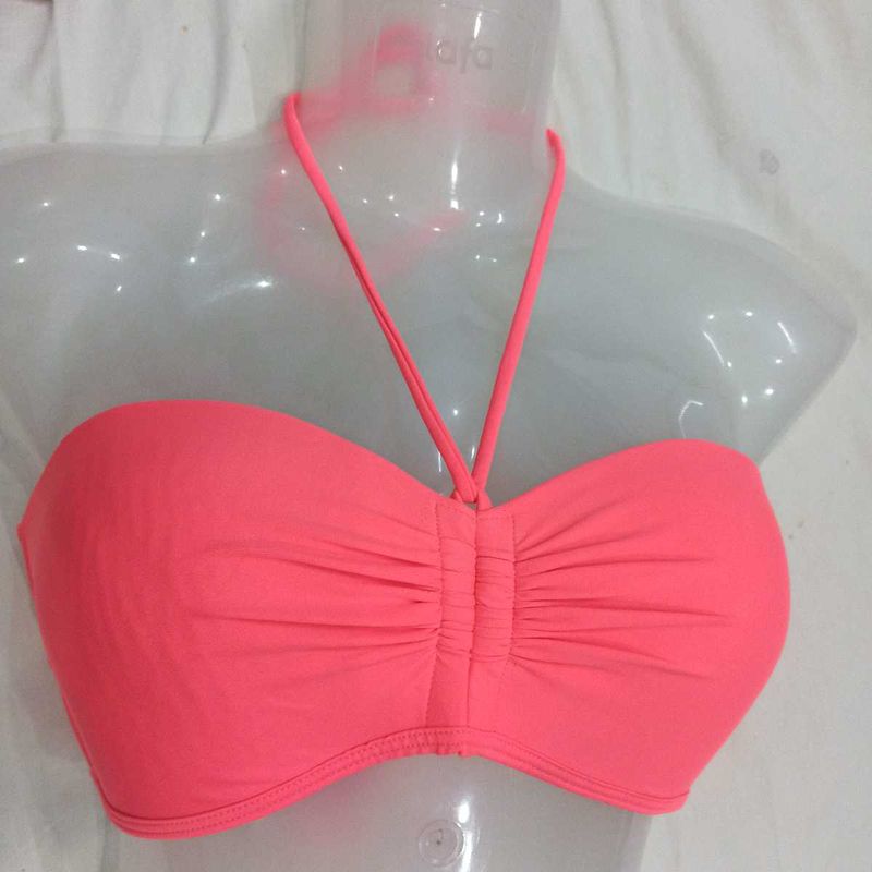 Coral Ruched🪔 Strapless Bikini Top