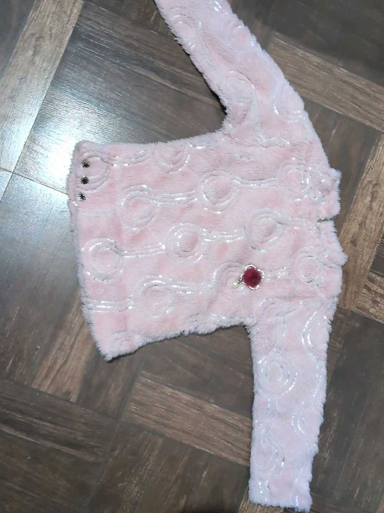 Cute Pink Faux Fur Baby top