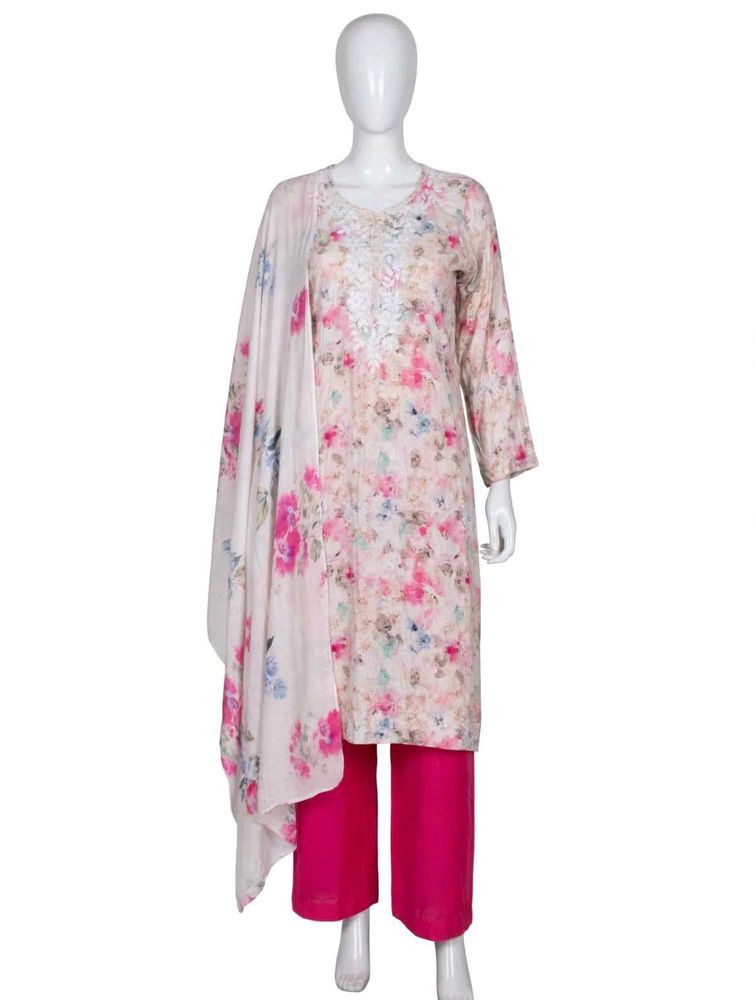 Floral Print Kurta Set with Dupatta