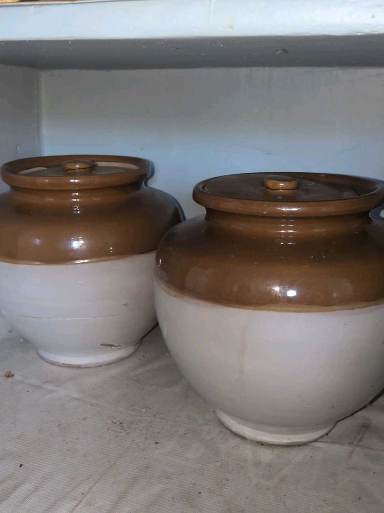 Vintage Ceramic Jars (Set of 2)