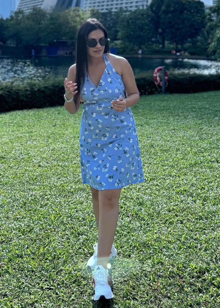 Mini blue dress