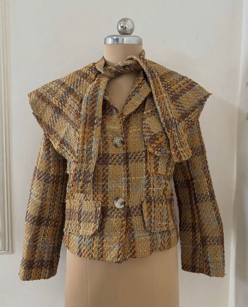 Tweed Jacket with Scarf