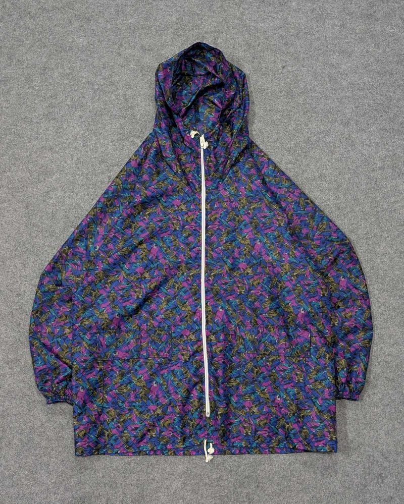 Korean Abstract Hooded Windbreaker Jacket