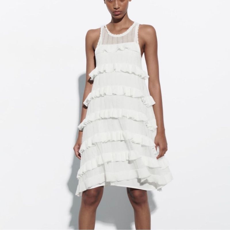 Zara Limited Edition Celeb Style Frill Mini Dress