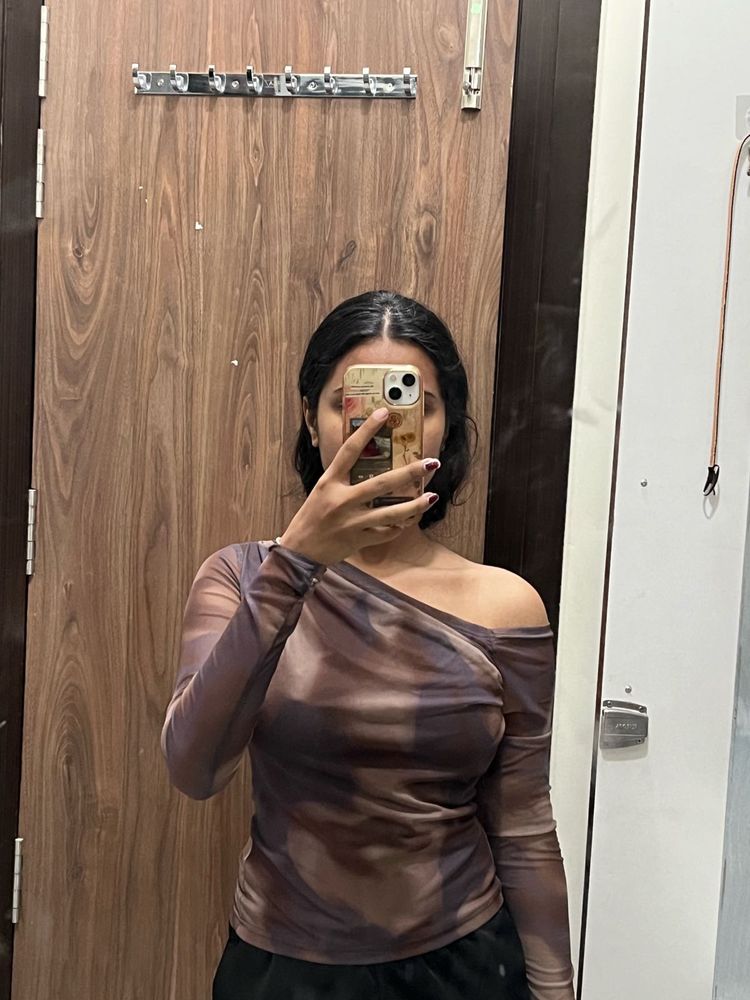 trendyol Tie-Dye Mesh Top