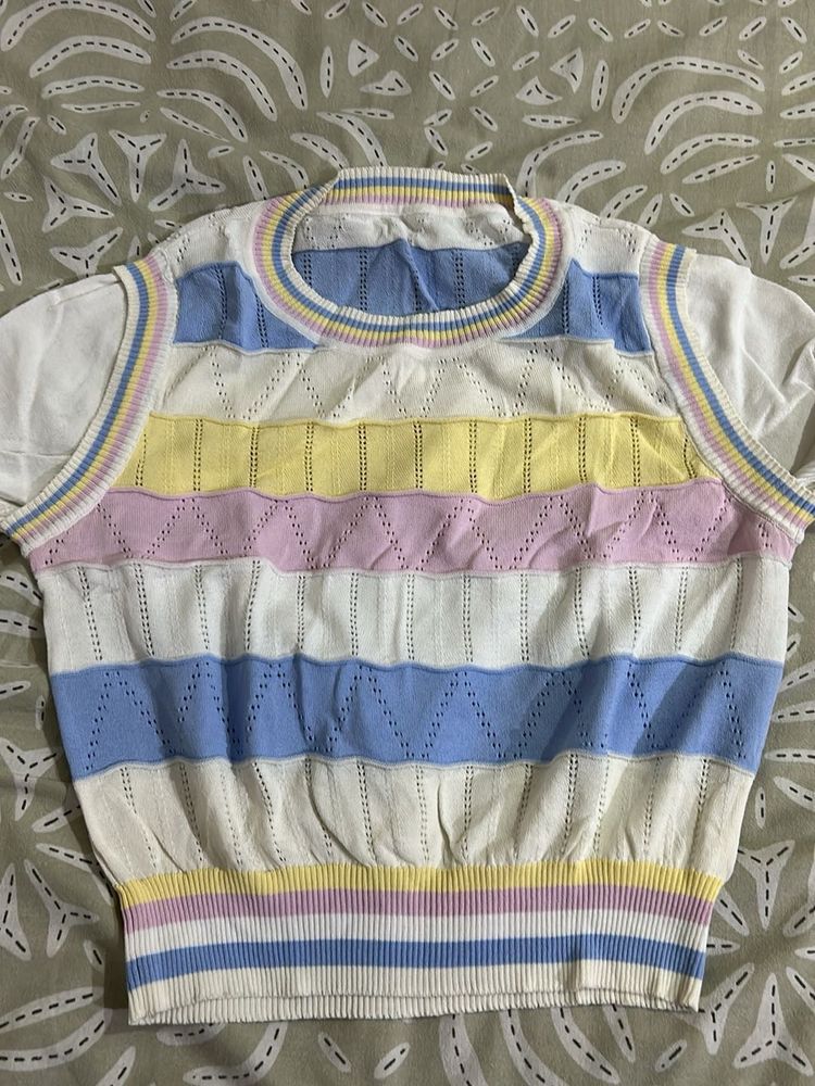 Colorful Striped Knit Top