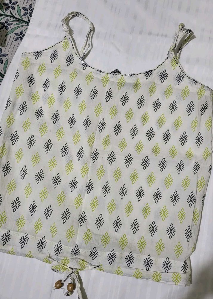 Designer Ethnic Print Crop Top