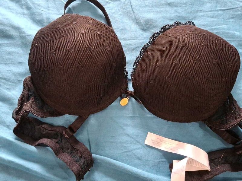 Elegant Black padded wired Bra 34b