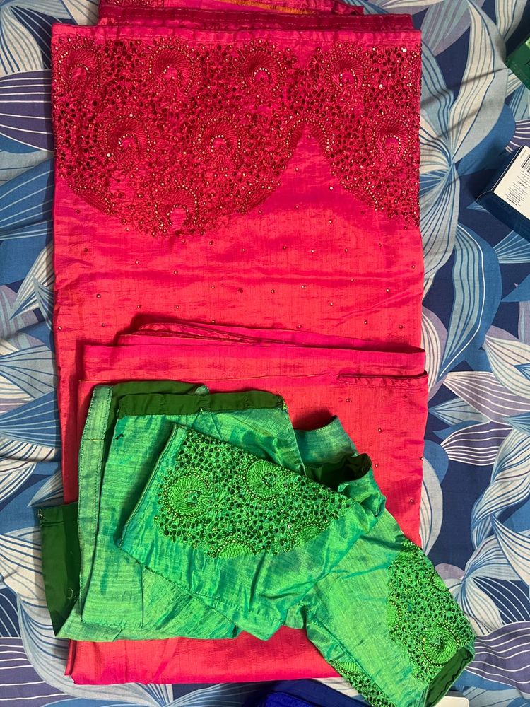 Designer Saree with Embellished Blouse
