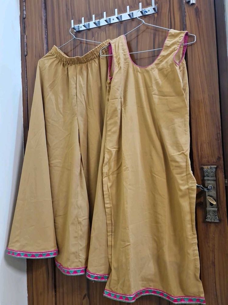 Golden Kurta Set with Palazzo