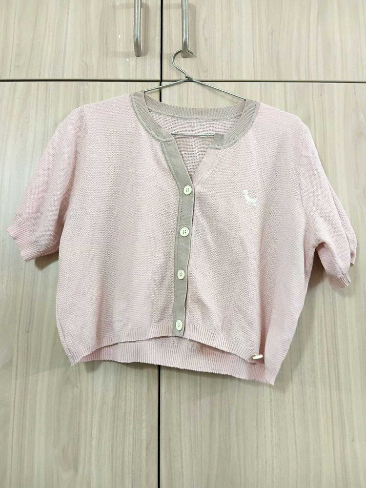 Cute Pink Knit Cardigan