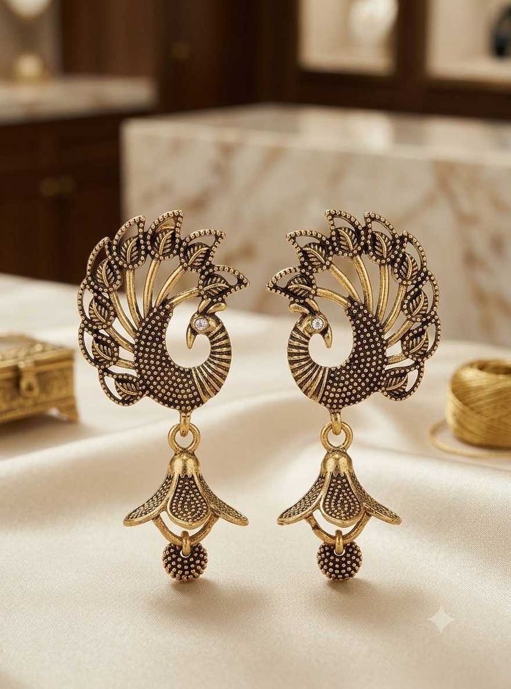 Exquisite Peacock Jhumka Earrings