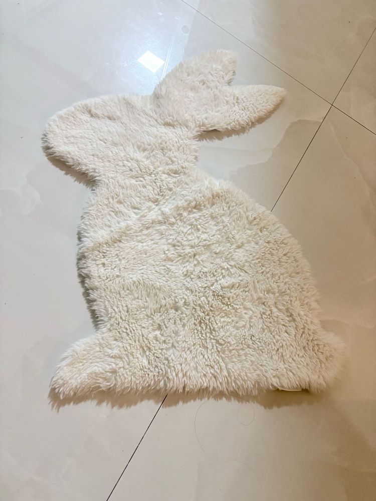 Fluffy White Bunny Rug