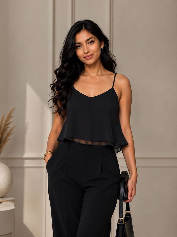 Sheer Black Cami Top