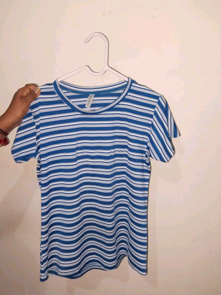 Blue &amp; White Striped T-Shirt