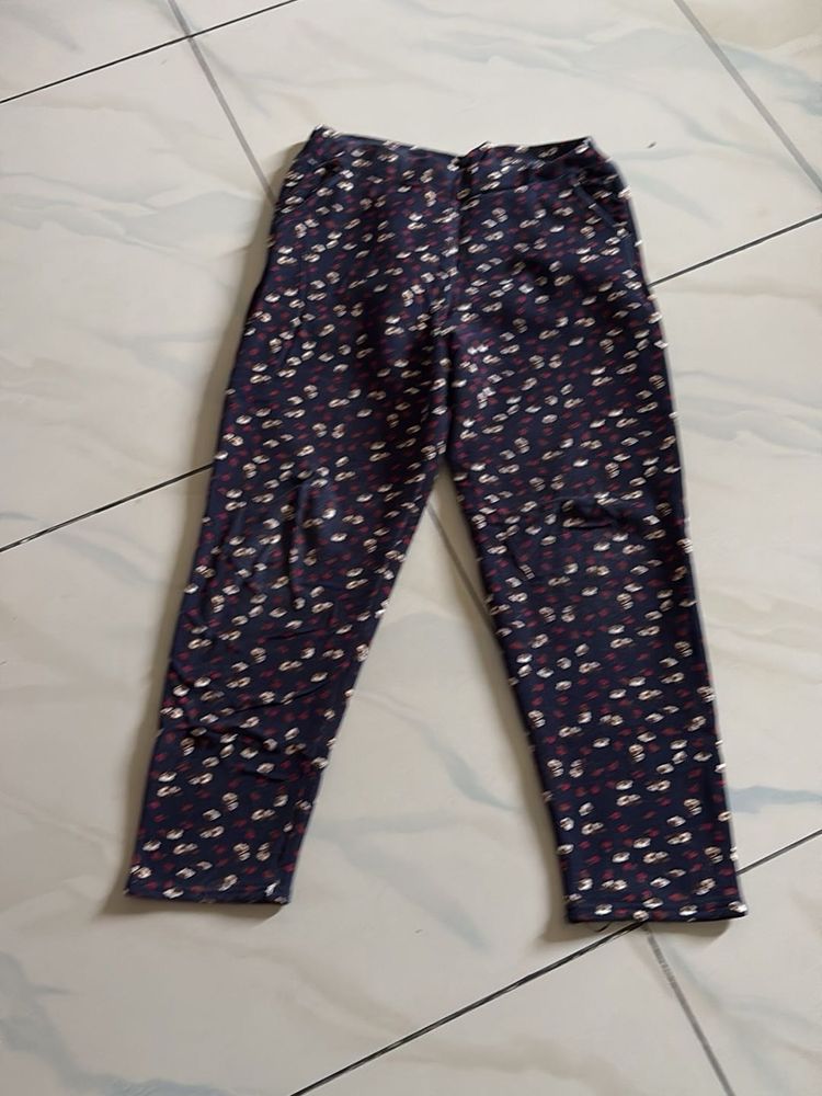 Floral Print woollen trouser