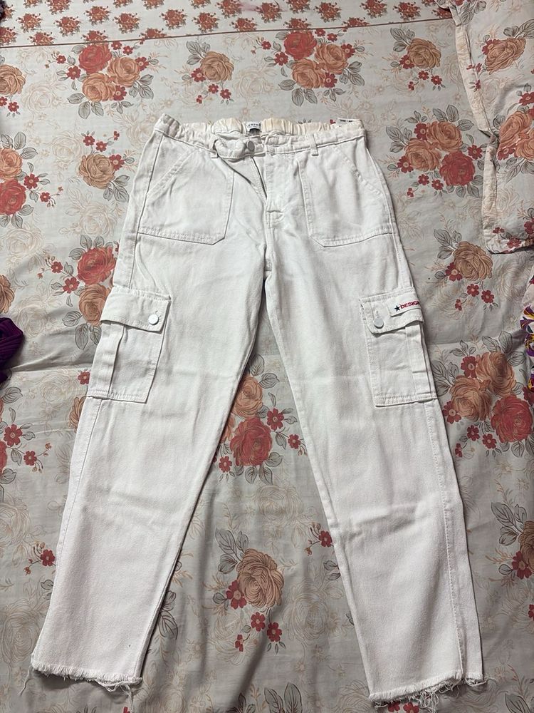 White Cargo Pants