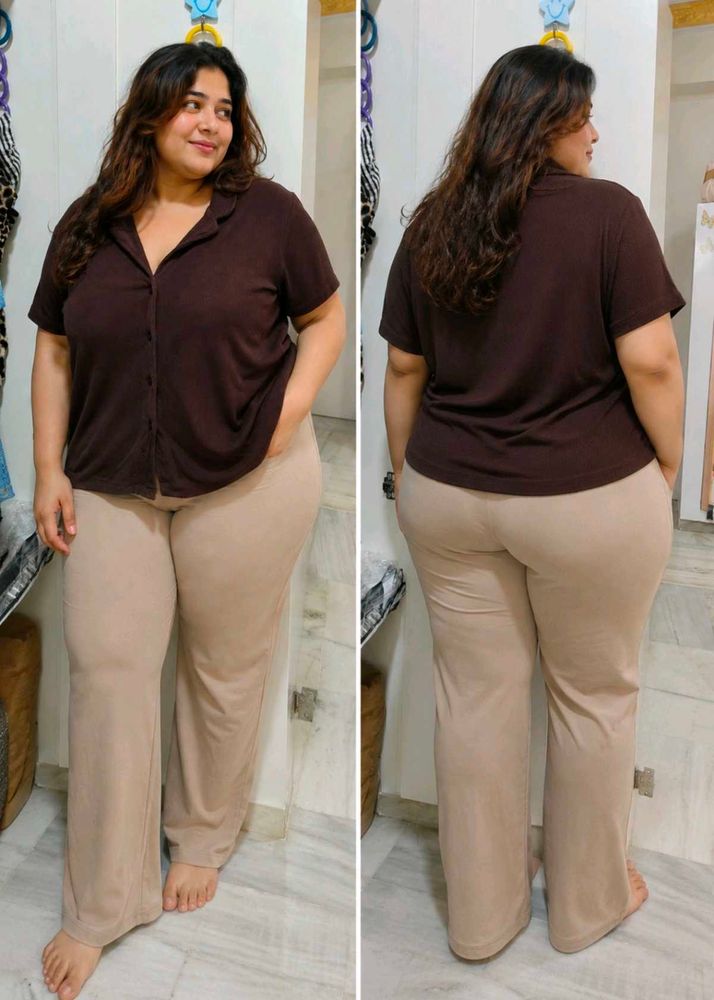 Comfy Brown Button-Up Top