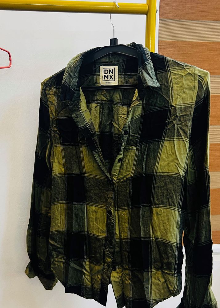 Checkered Long Sleeve Shirt dnmx trends tops