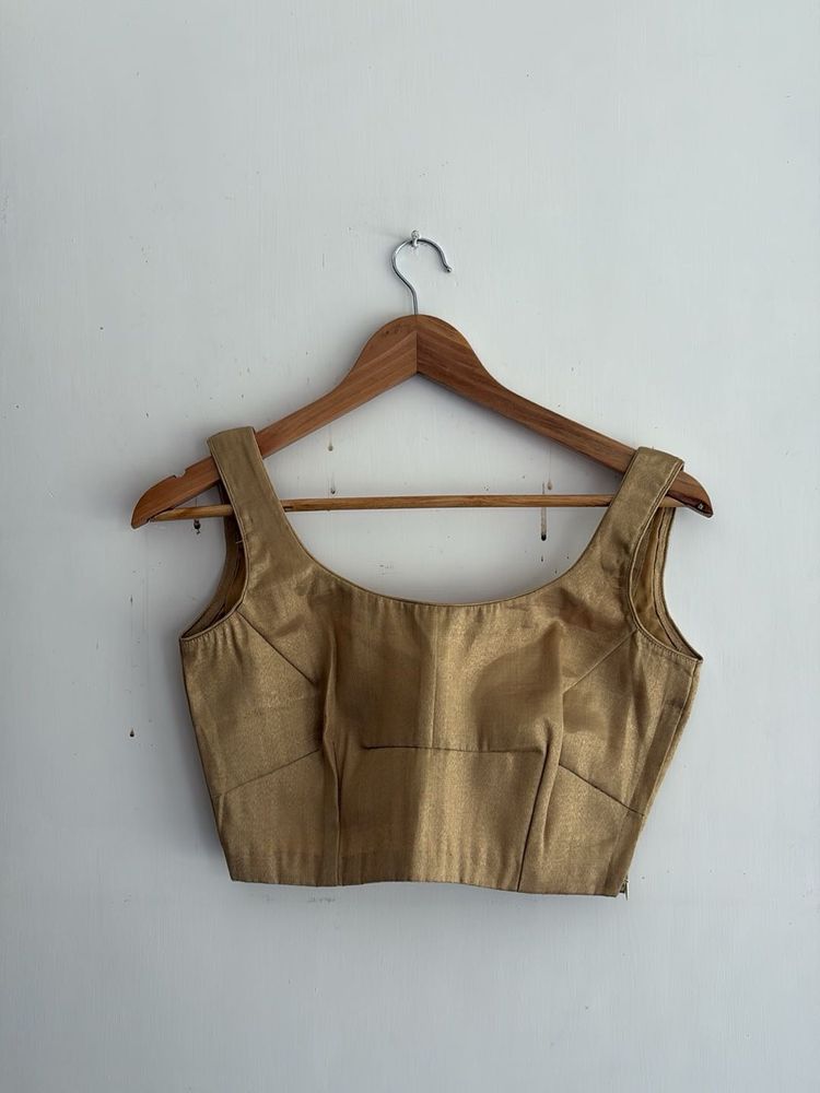 Elegant Gold Silk Blouse