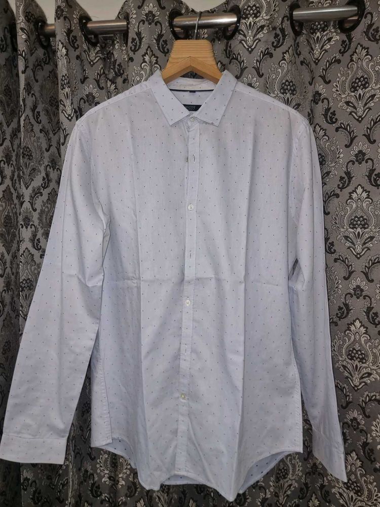 Men's Light Blue Printed Shirt