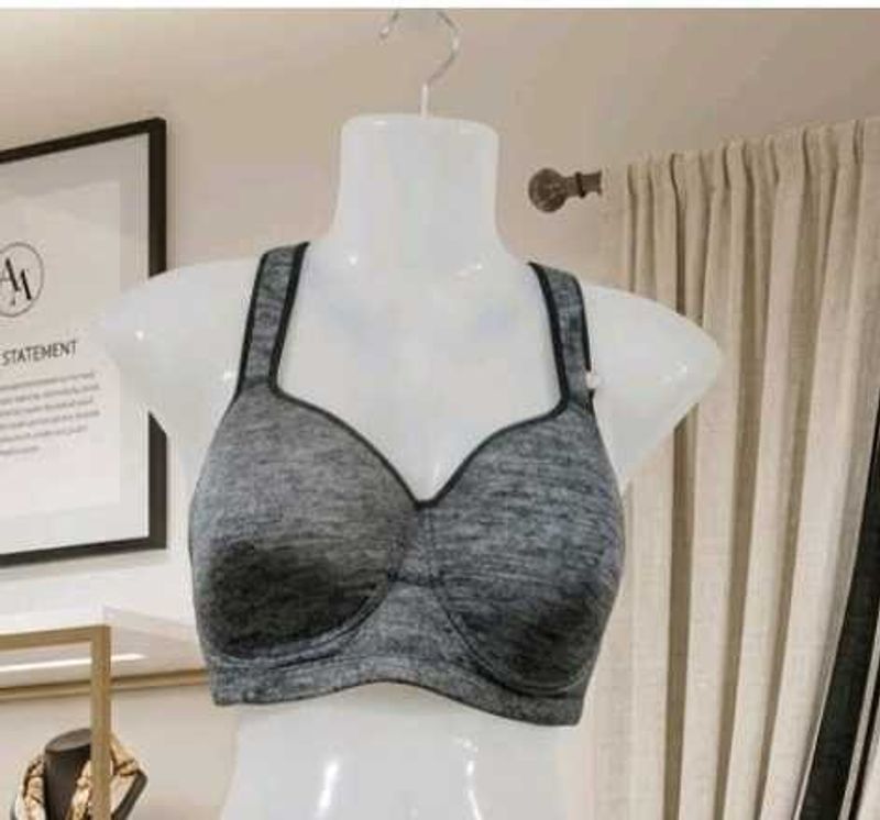 Esprit Premium Heather Grey Strappy Sports Bra (Si