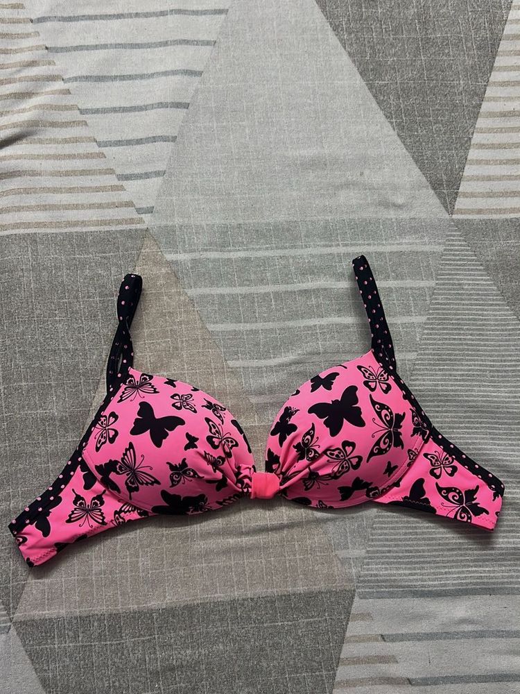 Pink Butterfly Bikini Top