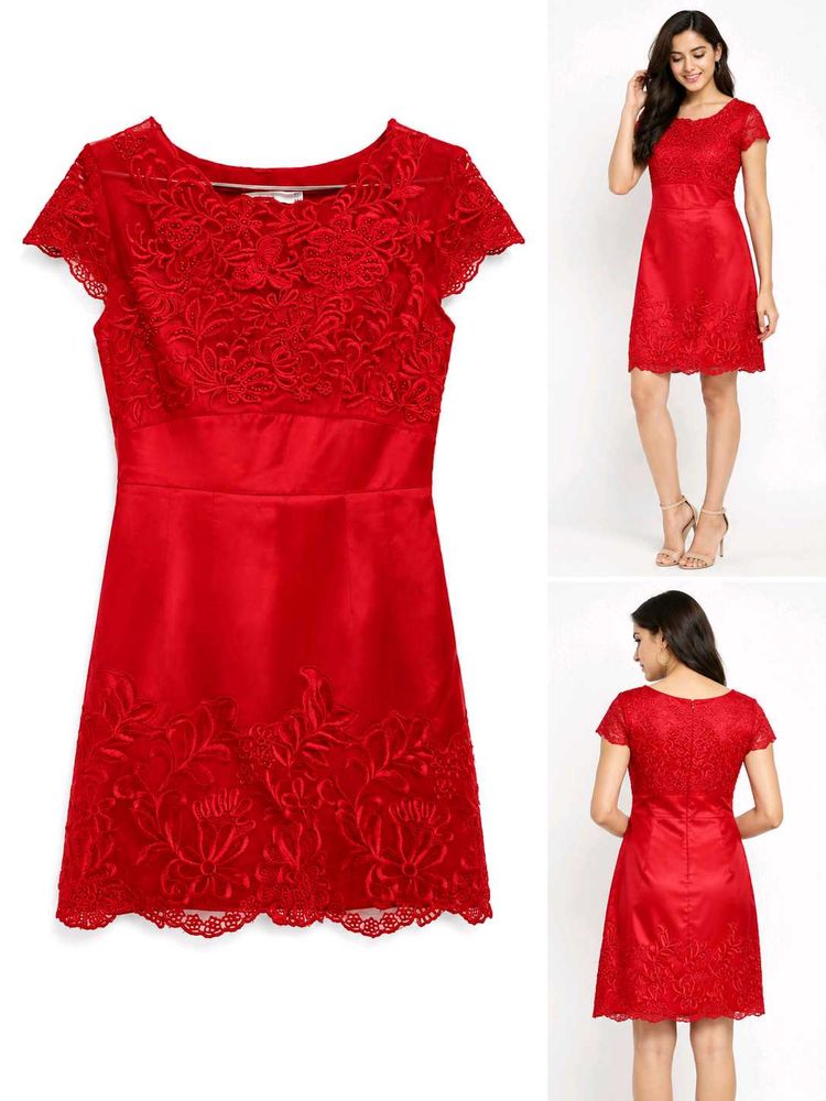 Elegant Red Lace Dress