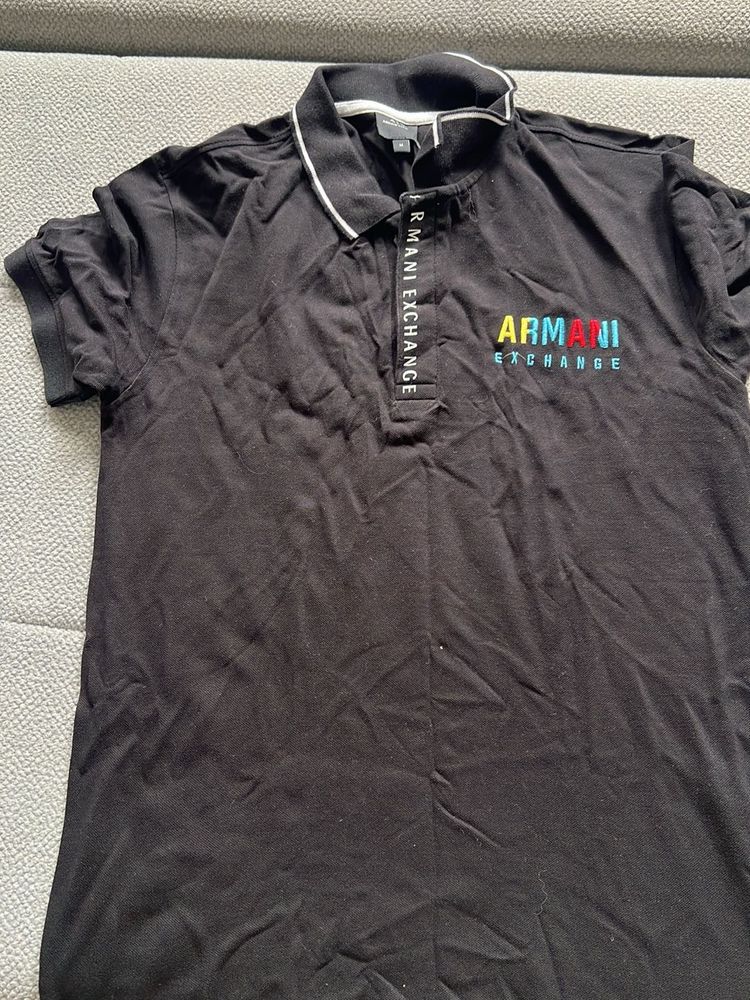 Armani Exchange Black Polo T-Shirt